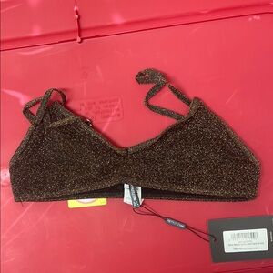 PrettyLittleThing Glitter Scoop Neck Bikini Top us4